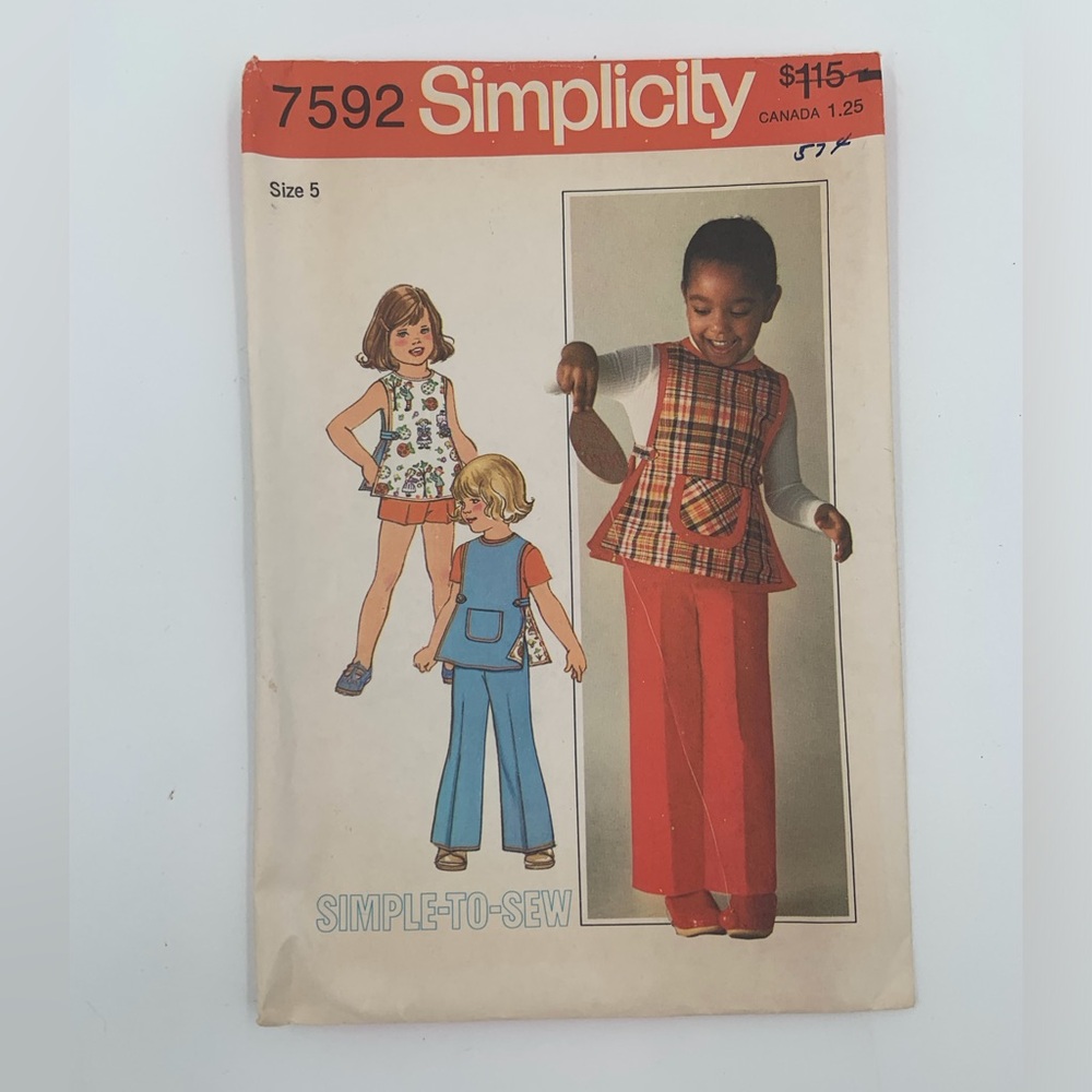 New List🌹Vintage Simplicity #7592 Simple To Sew Sewing Pattern for Girl’s Outfit